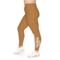 Light Brown Plus Size Leggings — Subtle Side Script Graphic, Comfortable Everyday Activewear - 314 Originals