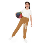 Light Brown Youth Joggers with 314 Originals Side Graphic — Kids Athletic Sweatpants - 314 Originals