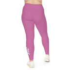 Light Pink Plus Size Leggings — Subtle Side Script Graphic, Comfortable Everyday Activewear - 314 Originals
