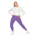 Light Purple Plus Size Leggings — Subtle Side Script Graphic, Comfortable Everyday Activewear - 314 Originals
