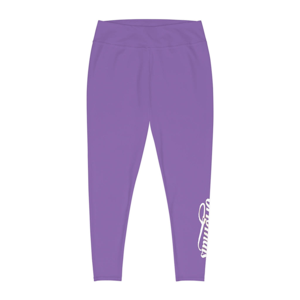 Light Purple Plus Size Leggings — Subtle Side Script Graphic, Comfortable Everyday Activewear - 314 Originals