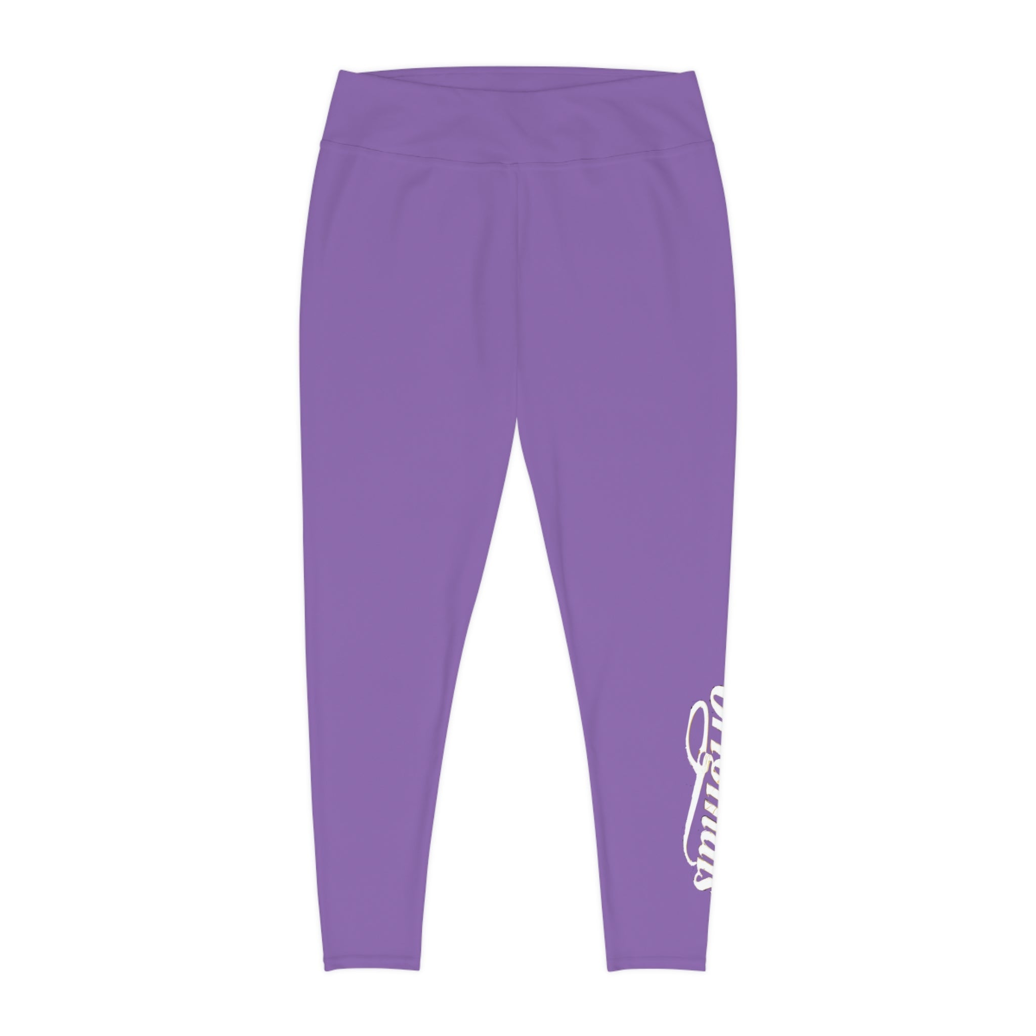 Light Purple Plus Size Leggings — Subtle Side Script Graphic, Comfortable Everyday Activewear - 314 Originals