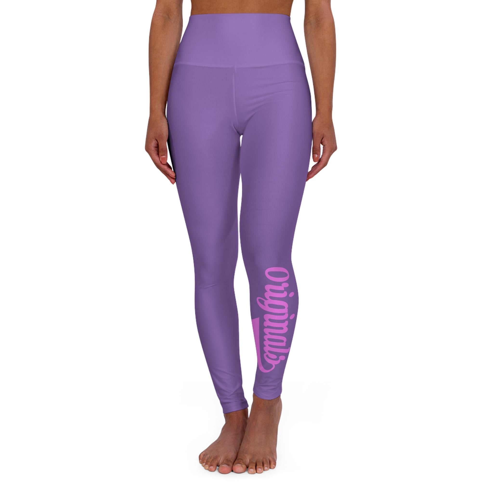 Light Purple Yoga Leggings — High-Waisted Leggings with Pink “Originals” Side Script - 314 Originals