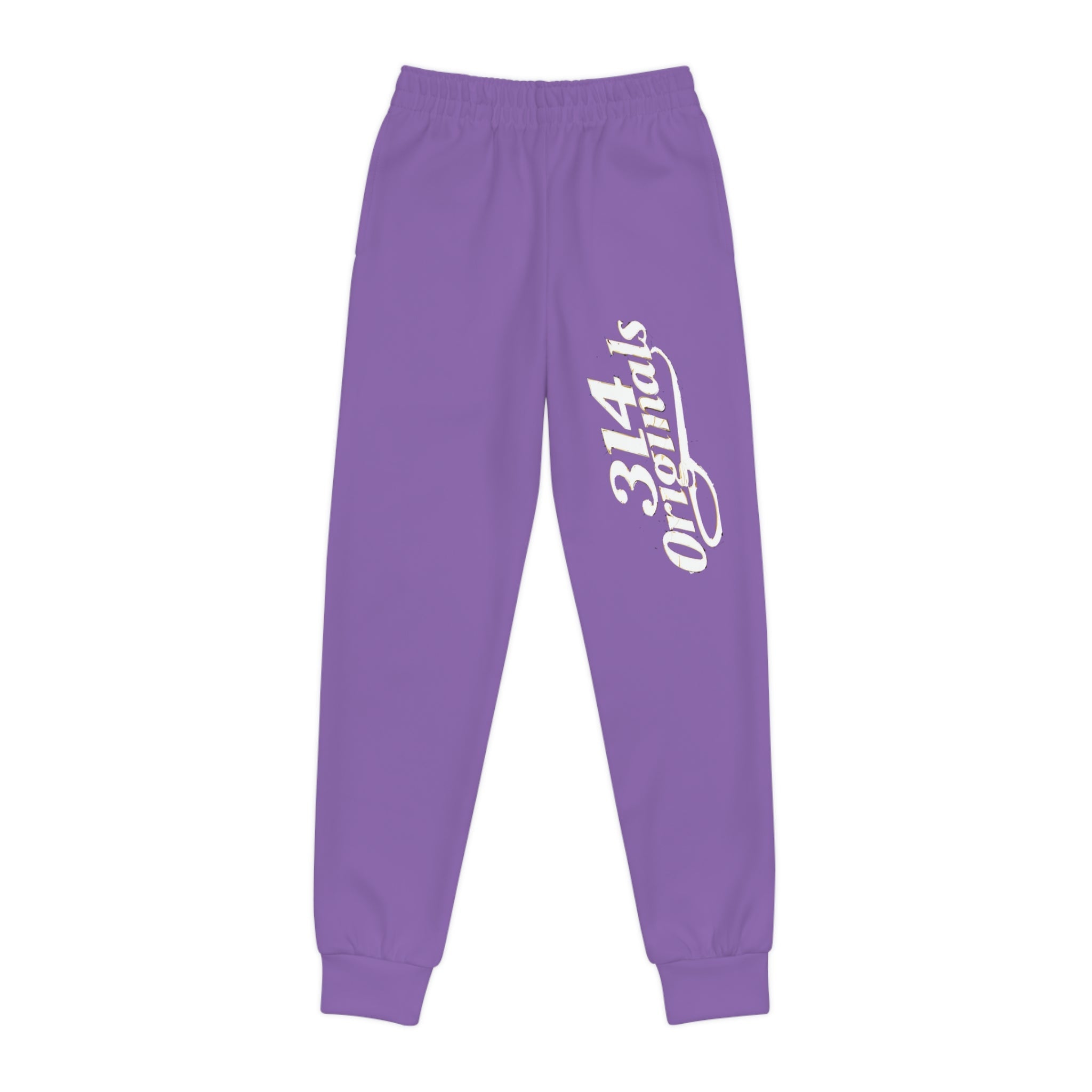 Light Purple Youth Joggers with 314 Originals Side Graphic — Kids Athletic Sweatpants - 314 Originals