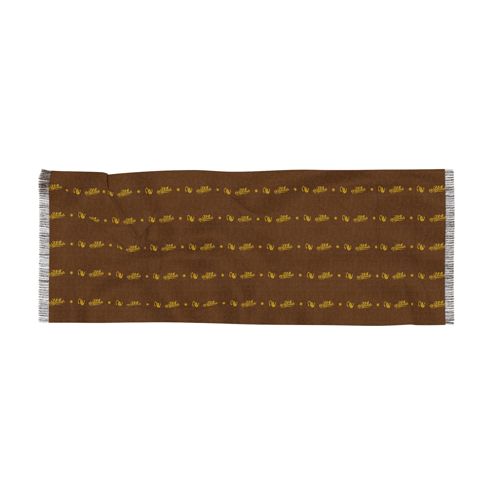 Light Scarf — Neutral Brown Striped Fringe Scarf - 314 Originals