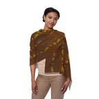 Light Scarf — Neutral Brown Striped Fringe Scarf - 314 Originals