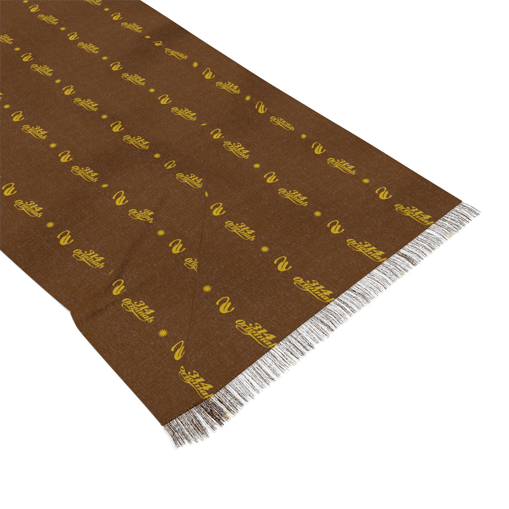 Light Scarf — Neutral Brown Striped Fringe Scarf - 314 Originals