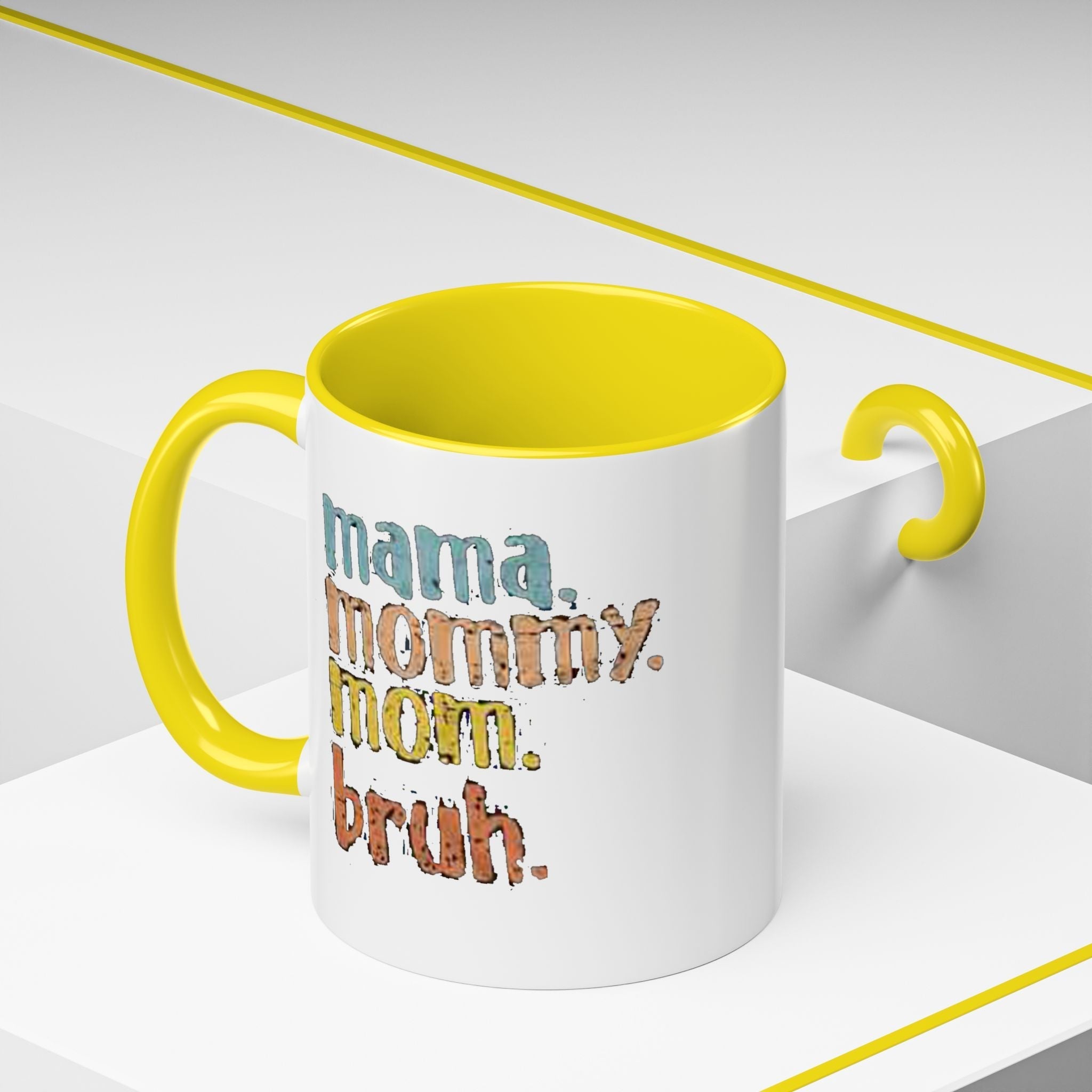 Mama Mommy Mom Bruh Coffee Mug – Funny Multicolor Mom Gift (11/15oz Accent Mug) - 314 Originals