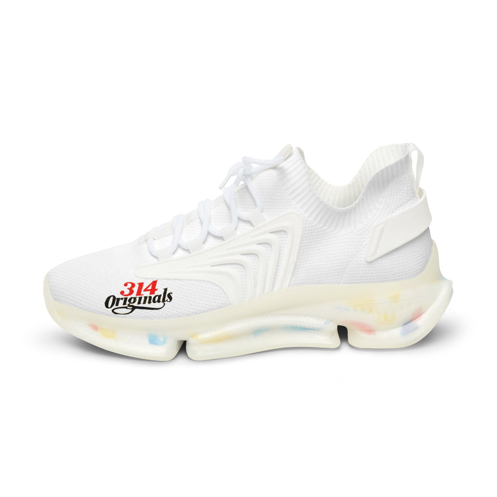 Men's All White Mesh Running Sneakers - 314 Originals