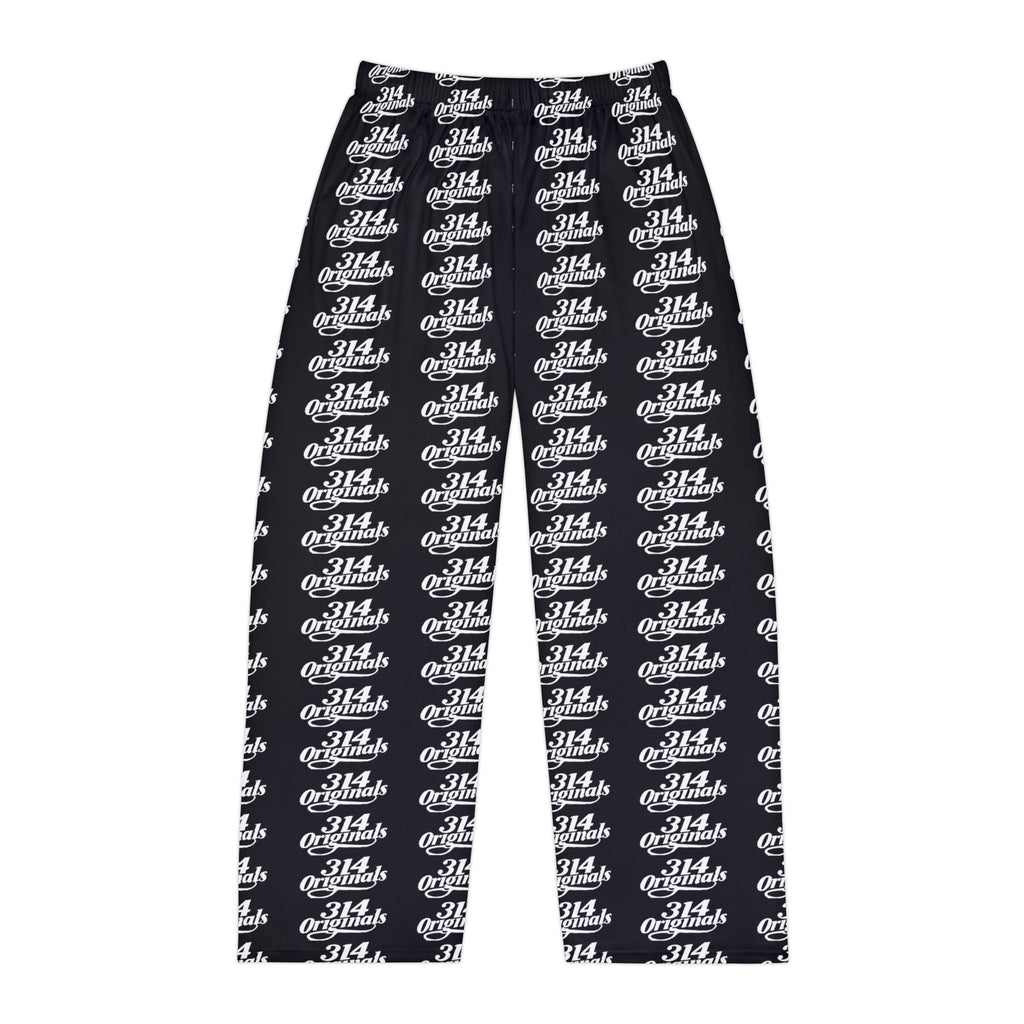 Men's Black All-Over Print Pajama Pants — Retro '314' Script Pattern Loungewear - 314 Originals