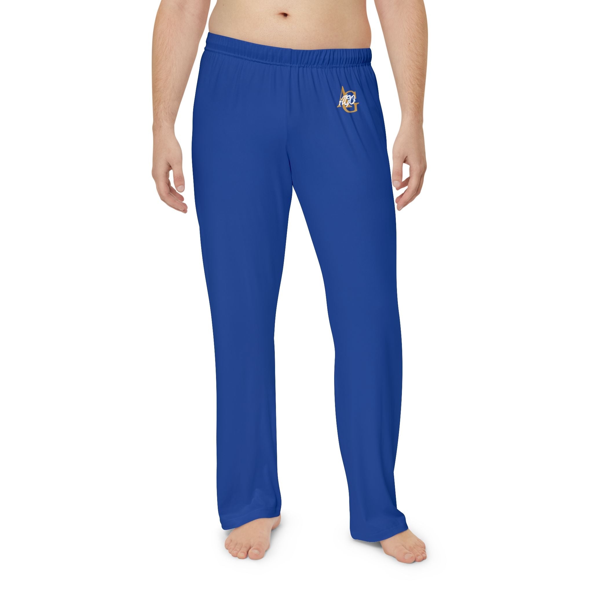 Men's Blue Pajama Pants — Embroidered 'AA' Lounge Sleepwear - 314 Originals