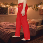 Men's Pajama Pants — Relaxed Red Lounge Sleepwear with Small Monogram Accent - 314 Originals