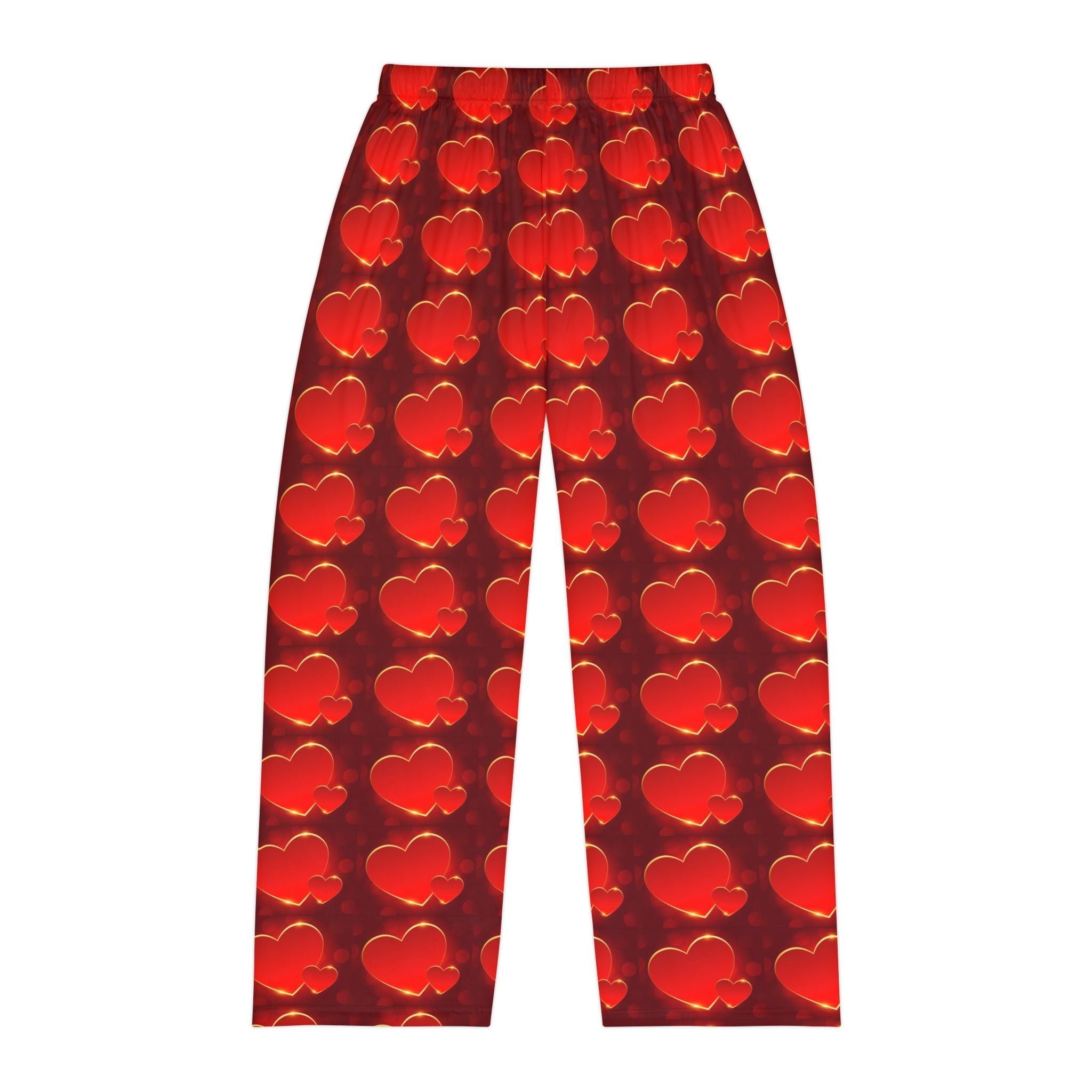 Men's Red Heart Pattern Pajama Pants – Valentine's Lounge Sleepwear - 314 Originals