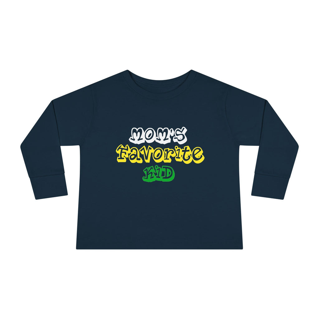 "Mom's Favorite Kid" Toddler Long Sleeve Tee — Graphic Shirt - 314 Originals