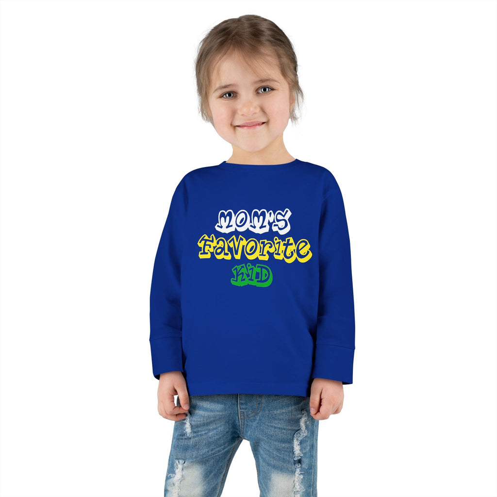 "Mom's Favorite Kid" Toddler Long Sleeve Tee — Graphic Shirt - 314 Originals