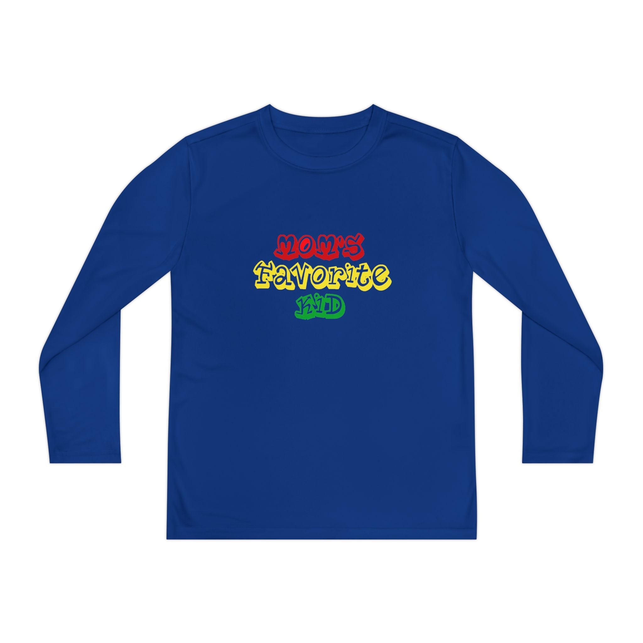 "Mom's Favorite Kid" Youth Long Sleeve Tee — Colorful Retro Graphic - 314 Originals