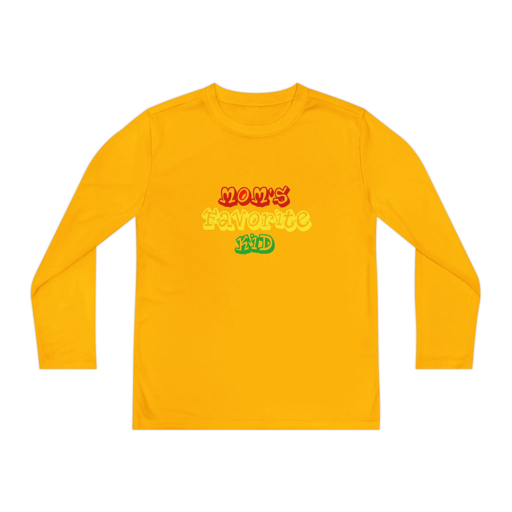"Mom's Favorite Kid" Youth Long Sleeve Tee — Colorful Retro Graphic - 314 Originals