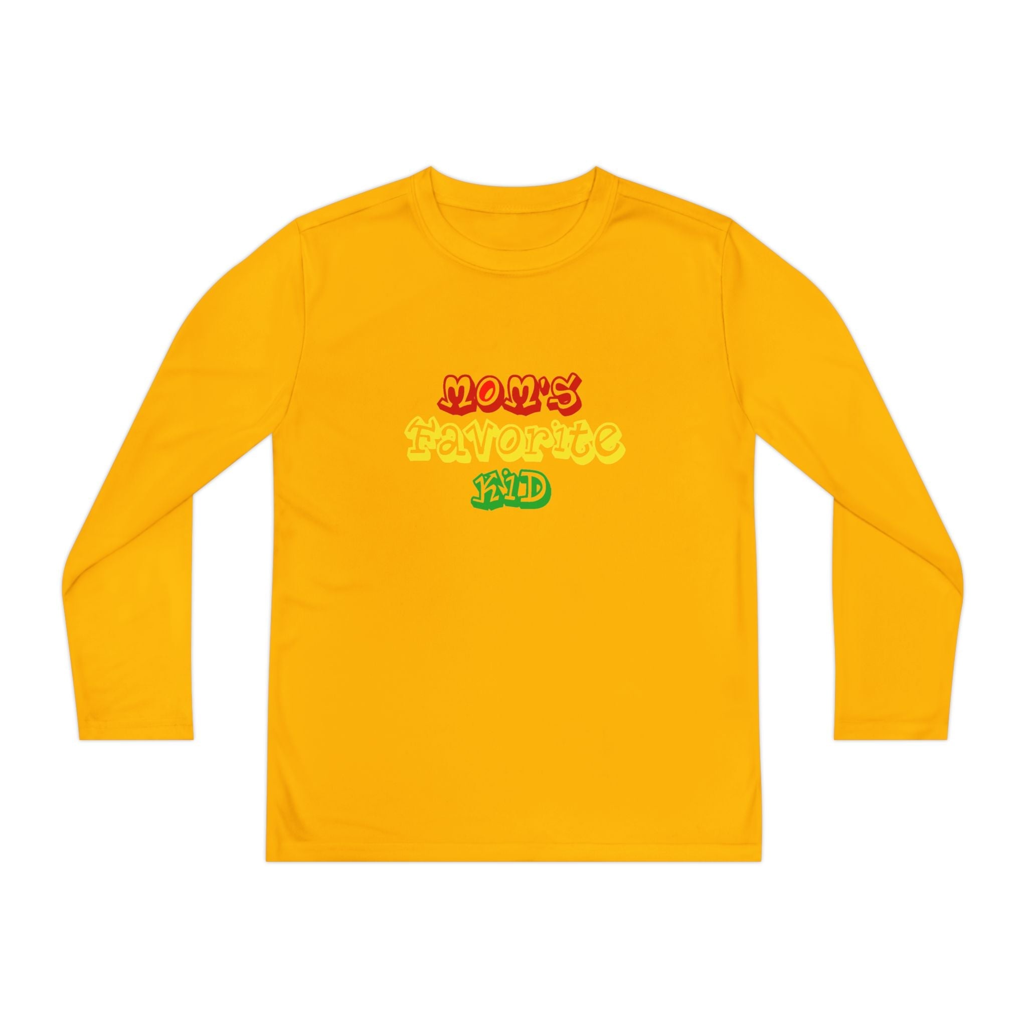 "Mom's Favorite Kid" Youth Long Sleeve Tee — Colorful Retro Graphic - 314 Originals