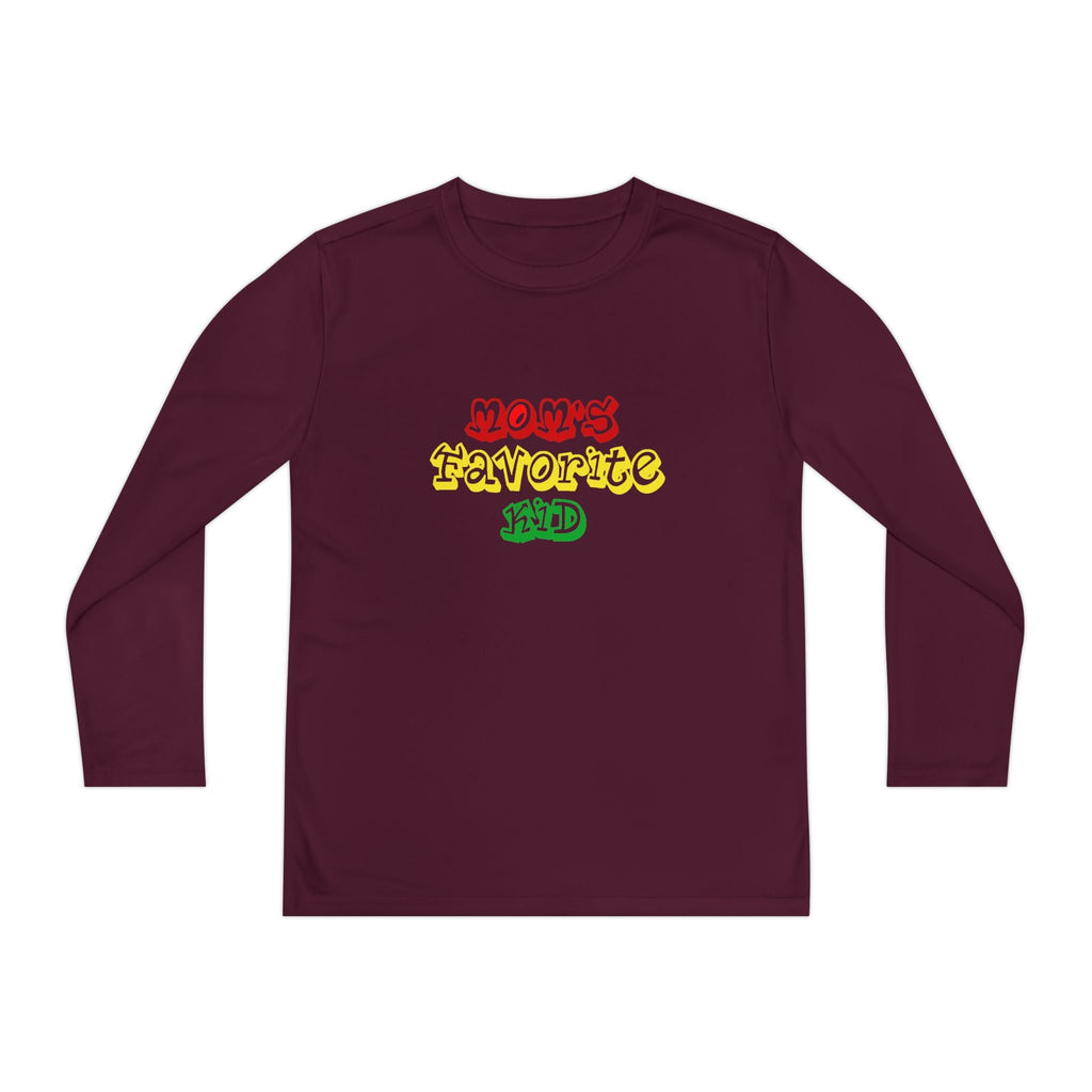 "Mom's Favorite Kid" Youth Long Sleeve Tee — Colorful Retro Graphic - 314 Originals