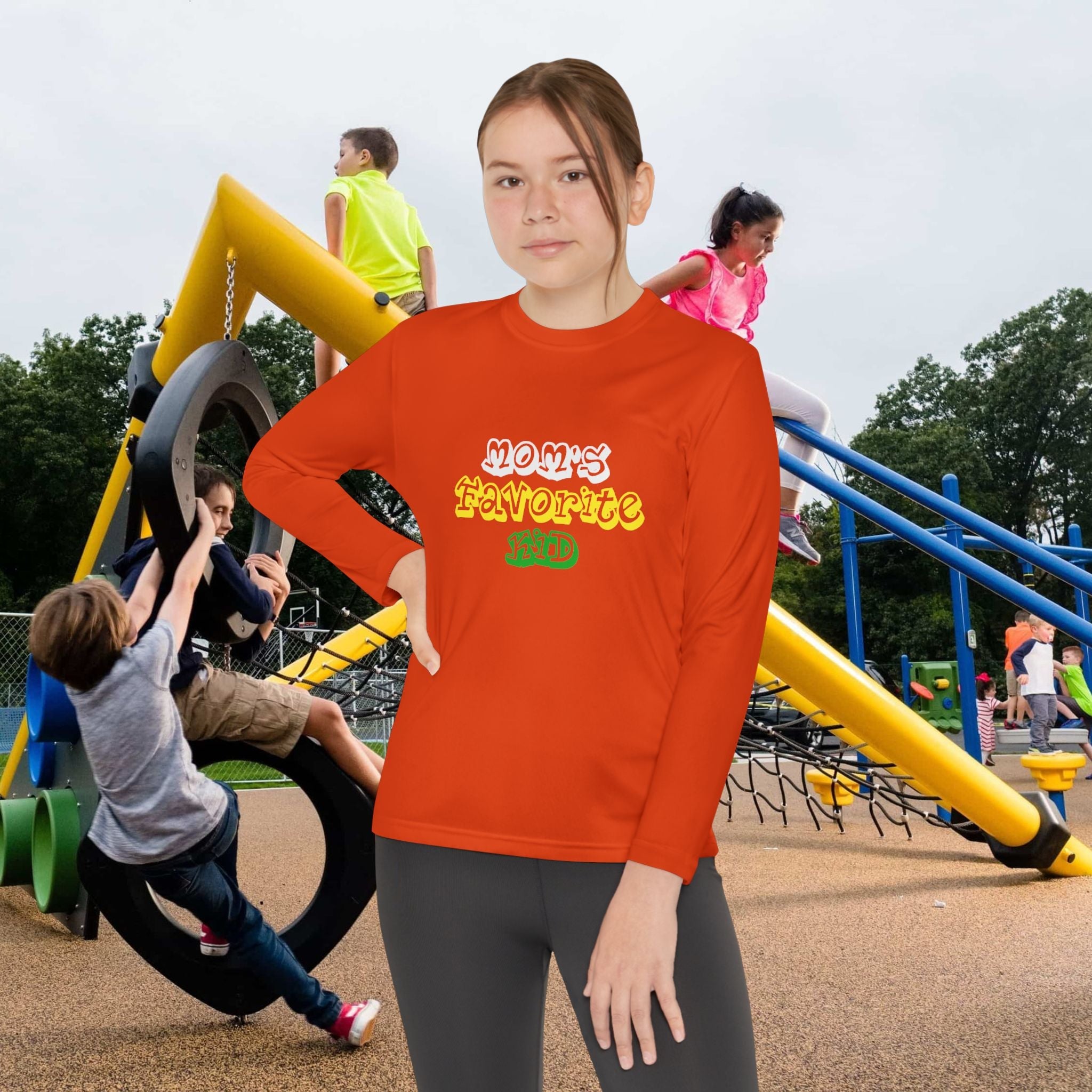 "Mom's Favorite Kid" Youth Long Sleeve Tee — Retro Graphic - 314 Originals