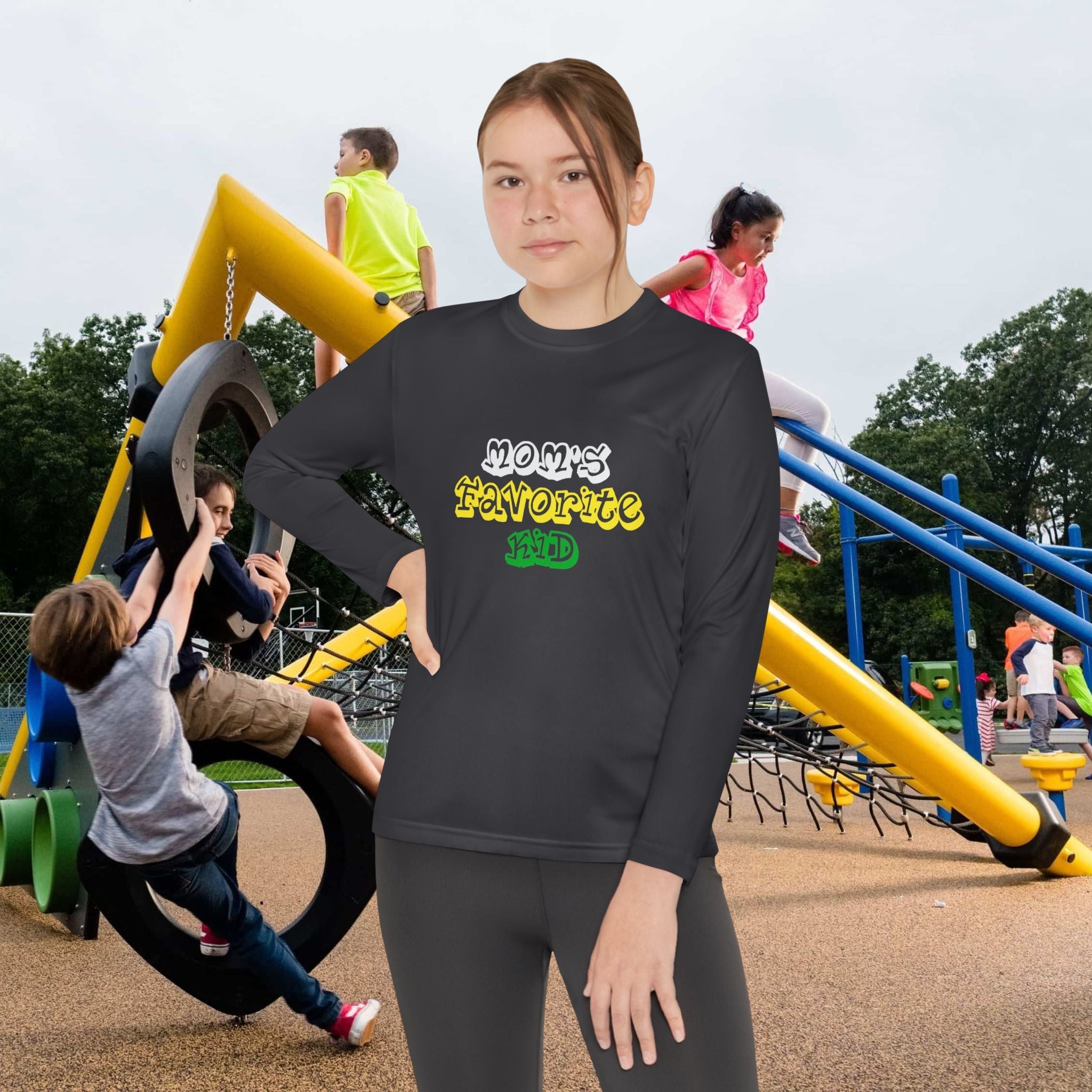 "Mom's Favorite Kid" Youth Long Sleeve Tee — Retro Graphic - 314 Originals