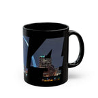 My City Skyline Black Mug – Nighttime Gateway Arch Coffee Cup (11oz & 15oz) - 314 Originals