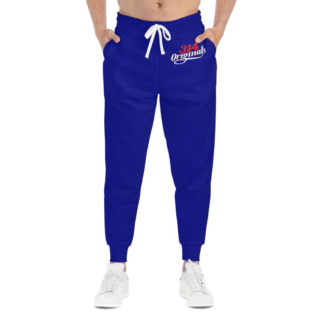 Navy 314 Originals Athletic Joggers – Retro Script Logo Sweatpants - 314 Originals