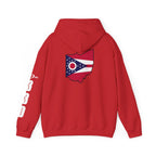 Ohio Flag Hoodie — State Outline with American Stars & Stripes Design - 314 Originals