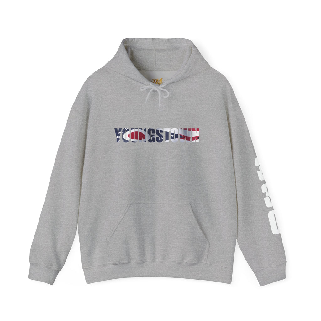 Ohio Flag Hoodie — State Outline with American Stars & Stripes Design - 314 Originals