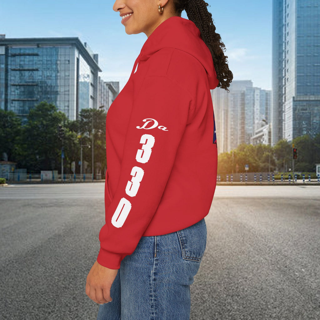 Ohio Flag Hoodie — State Outline with American Stars & Stripes Design - 314 Originals