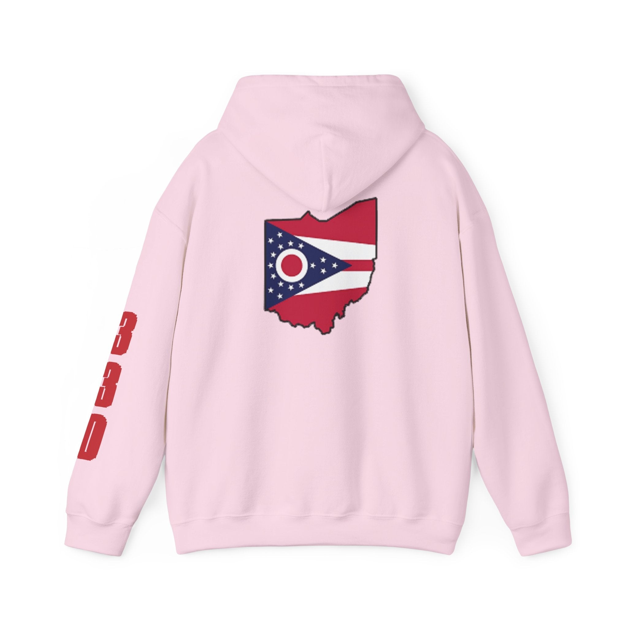 Ohio Flag Hoodie — State Outline with American Stars & Stripes Design - 314 Originals