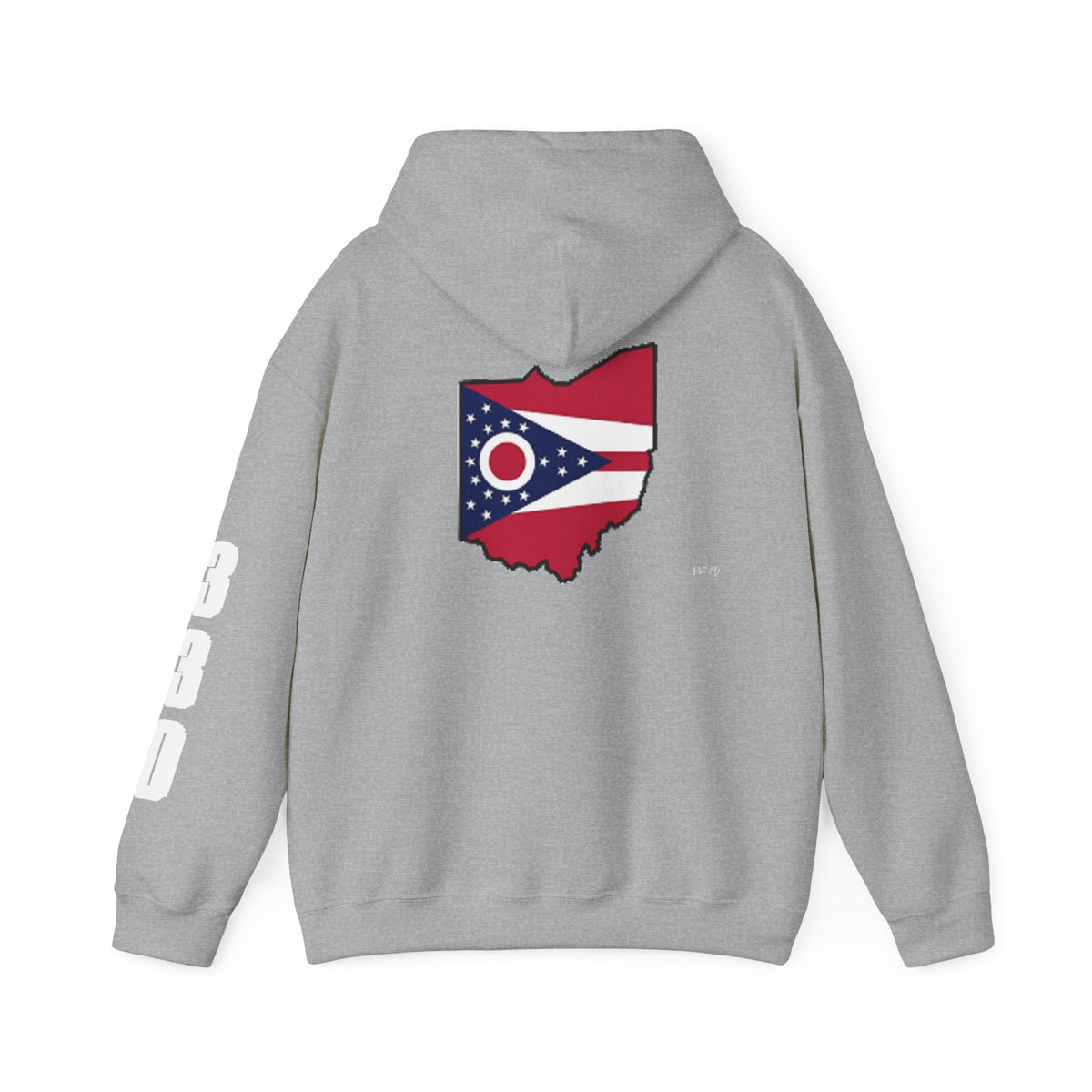 Ohio Flag Hoodie — State Outline with American Stars & Stripes Design - 314 Originals