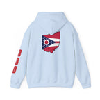 Ohio Flag Hoodie — State Outline with American Stars & Stripes Design - 314 Originals