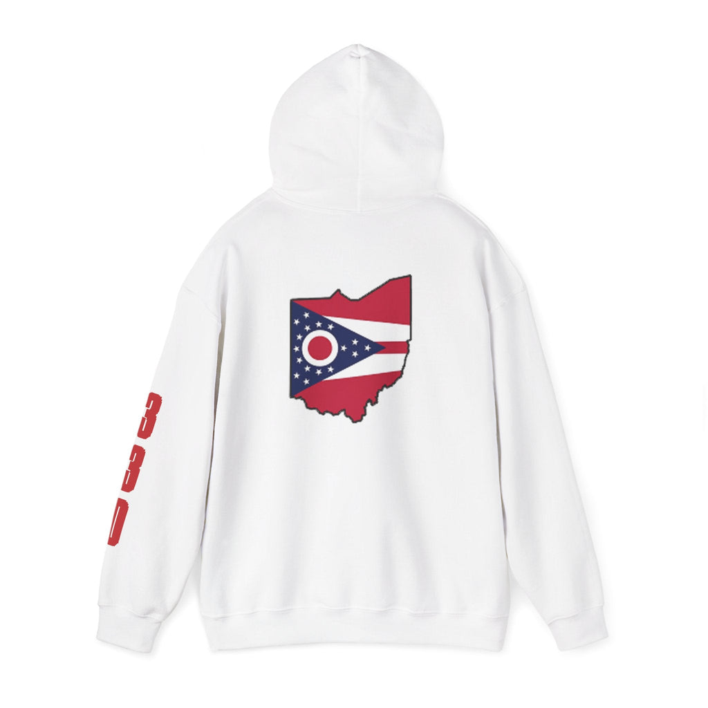 Ohio Flag Hoodie — State Outline with American Stars & Stripes Design - 314 Originals
