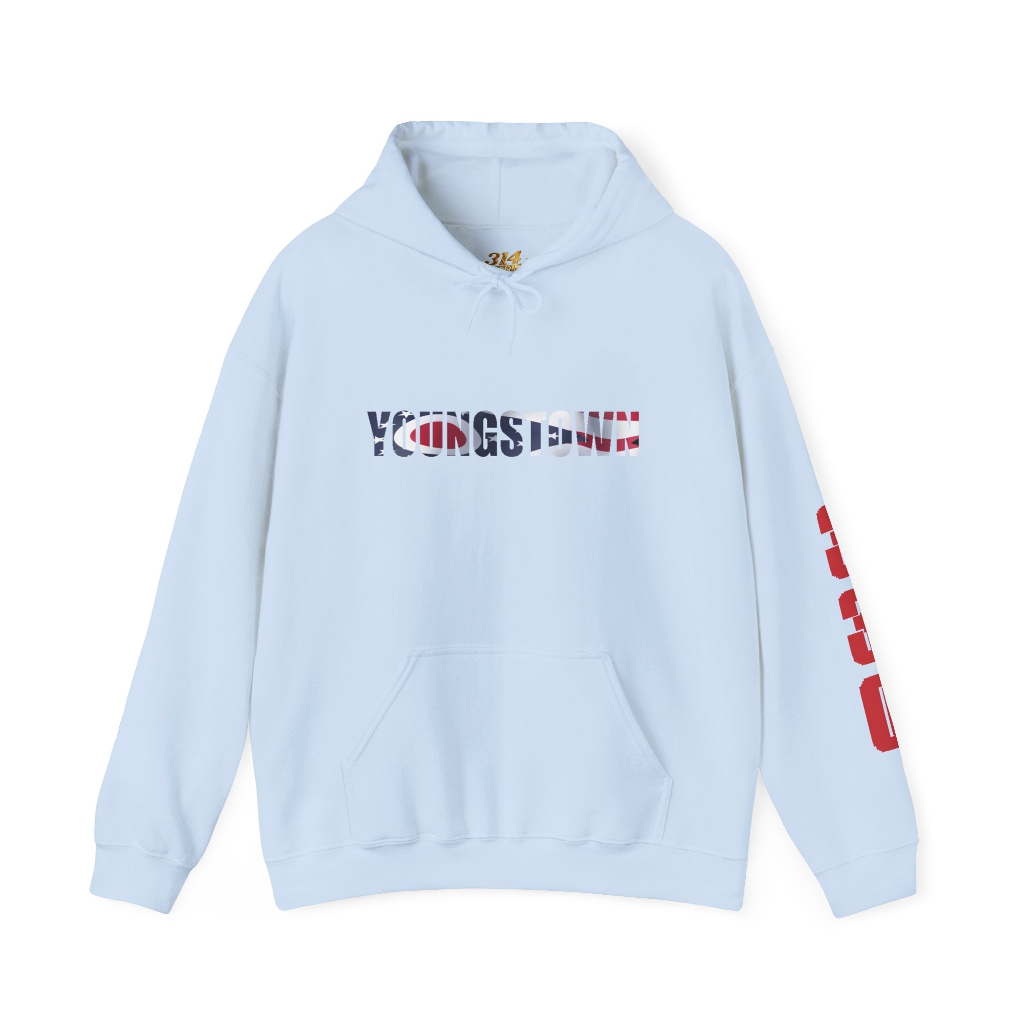 Ohio Flag Hoodie — State Outline with American Stars & Stripes Design - 314 Originals