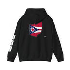 Ohio Flag Hoodie — State Outline with American Stars & Stripes Design - 314 Originals