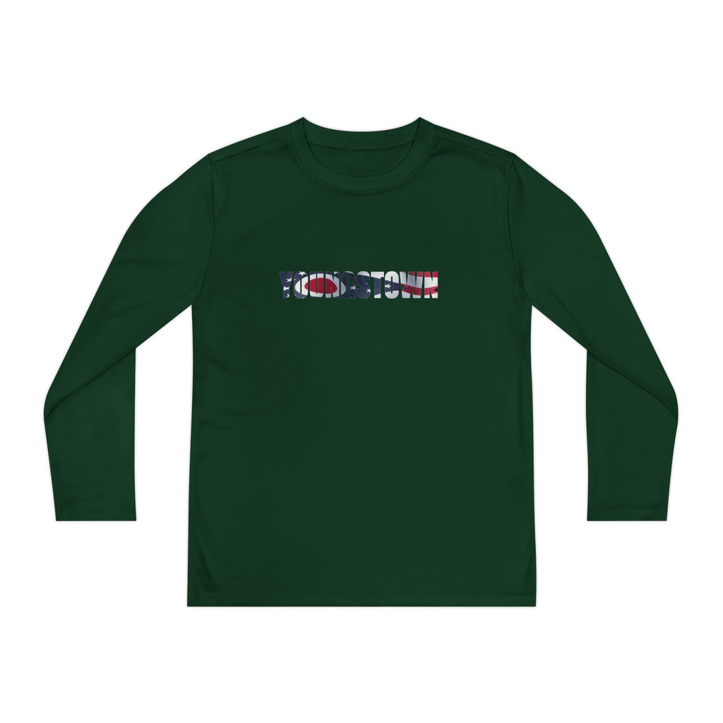 Ohio Flag Youth Long Sleeve Tee — Youngstown Text Graphic - 314 Originals