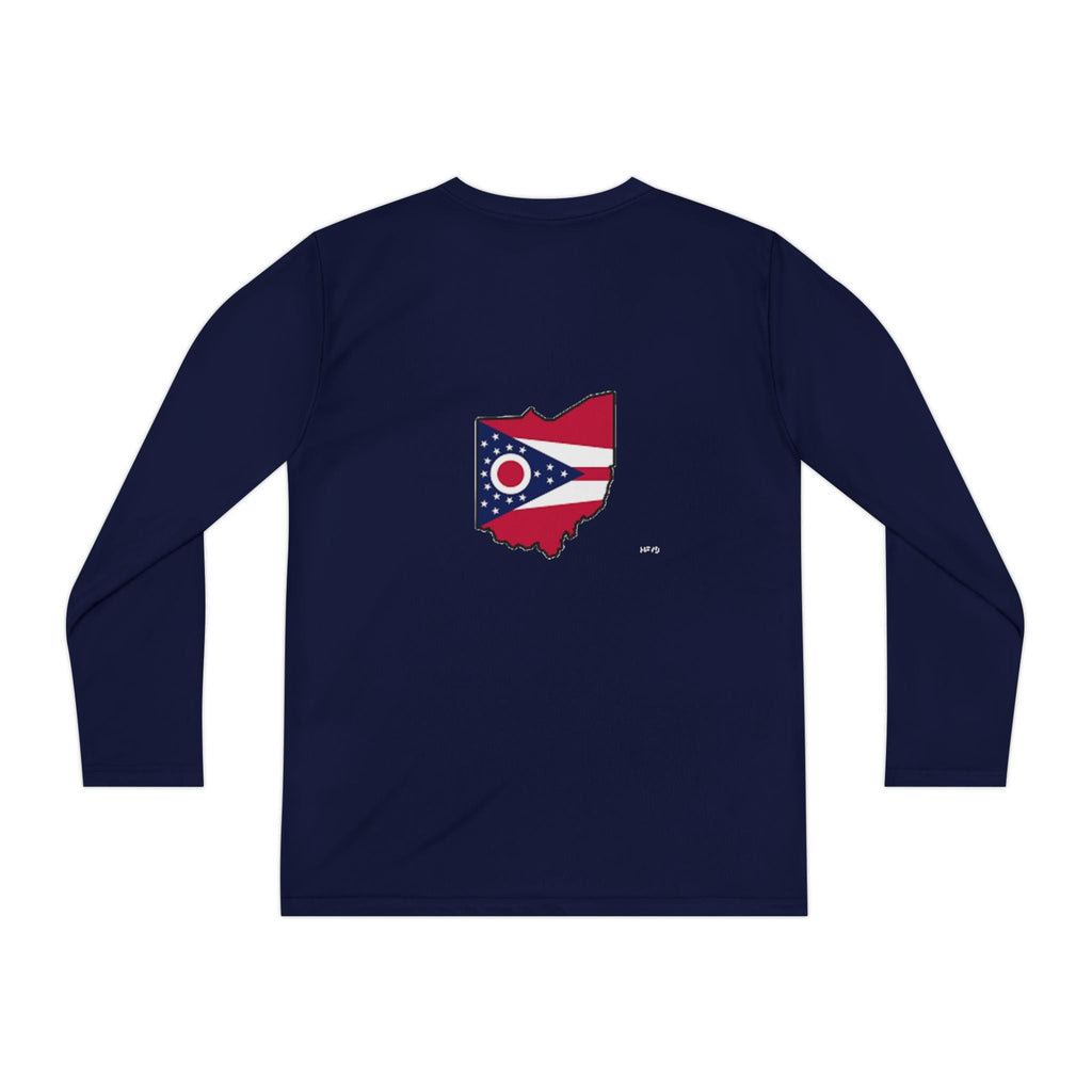 Ohio Flag Youth Long Sleeve Tee — Youngstown Text Graphic - 314 Originals