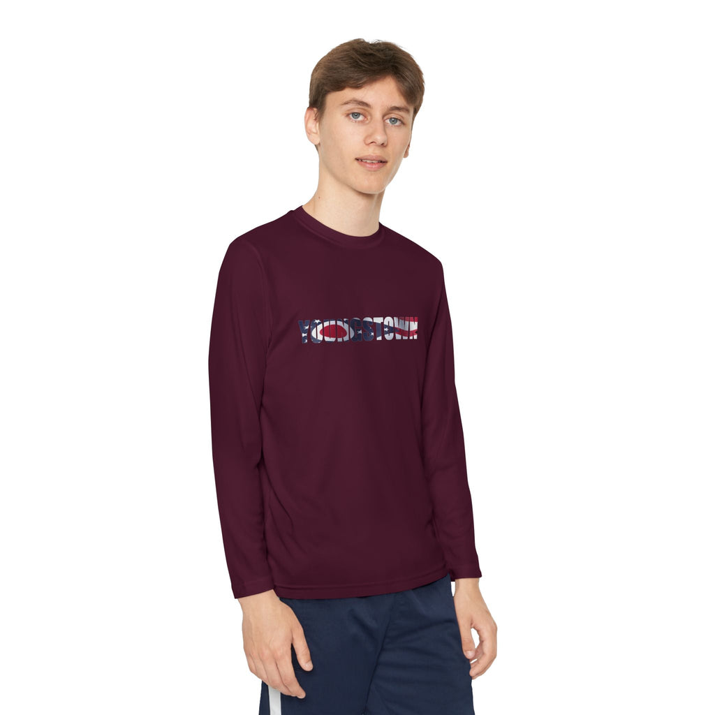 Ohio Flag Youth Long Sleeve Tee — Youngstown Text Graphic - 314 Originals