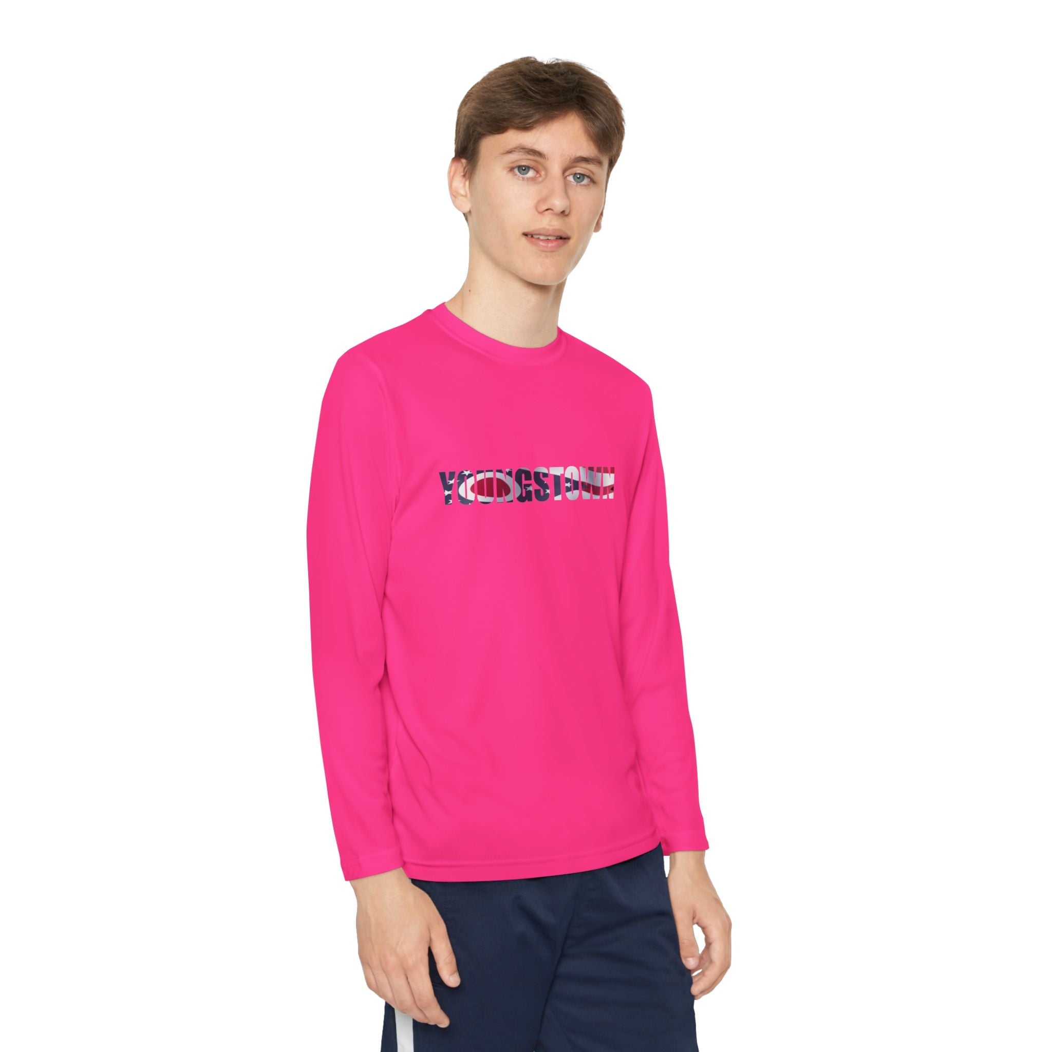 Ohio Flag Youth Long Sleeve Tee — Youngstown Text Graphic - 314 Originals