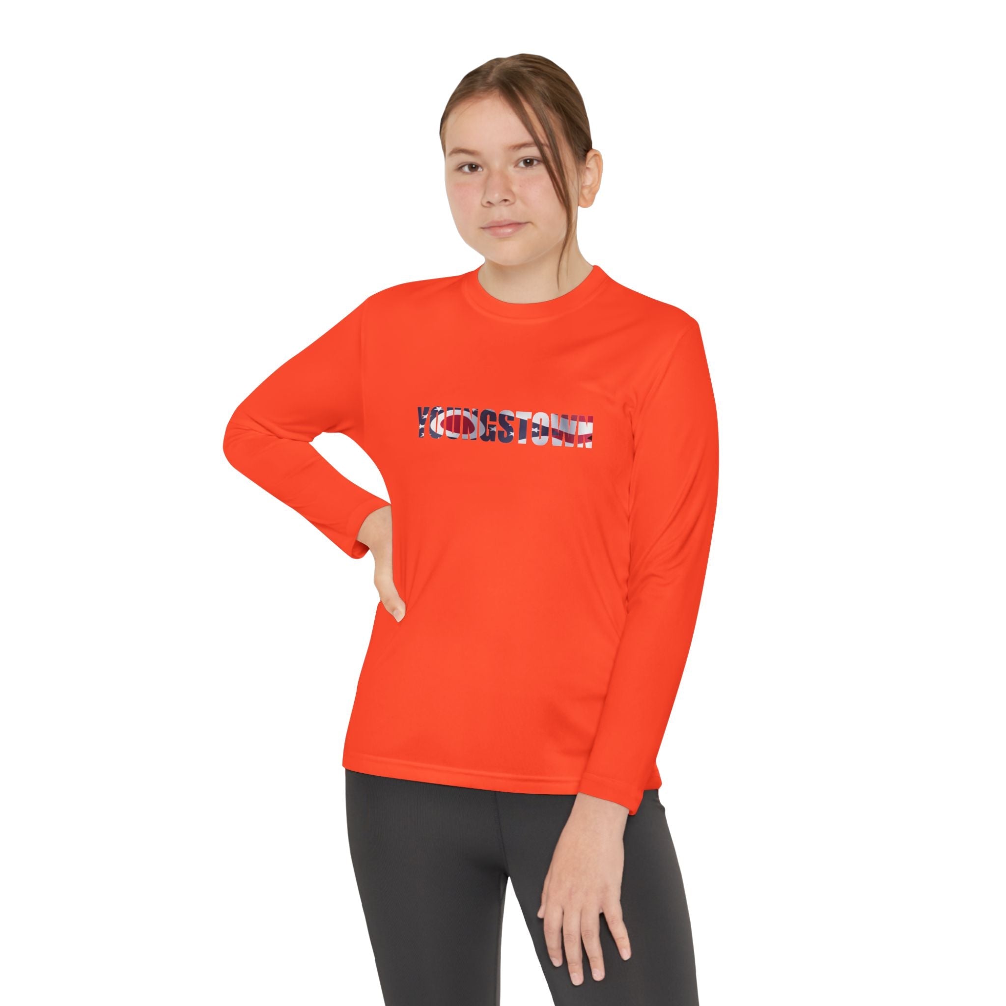 Ohio Flag Youth Long Sleeve Tee — Youngstown Text Graphic - 314 Originals