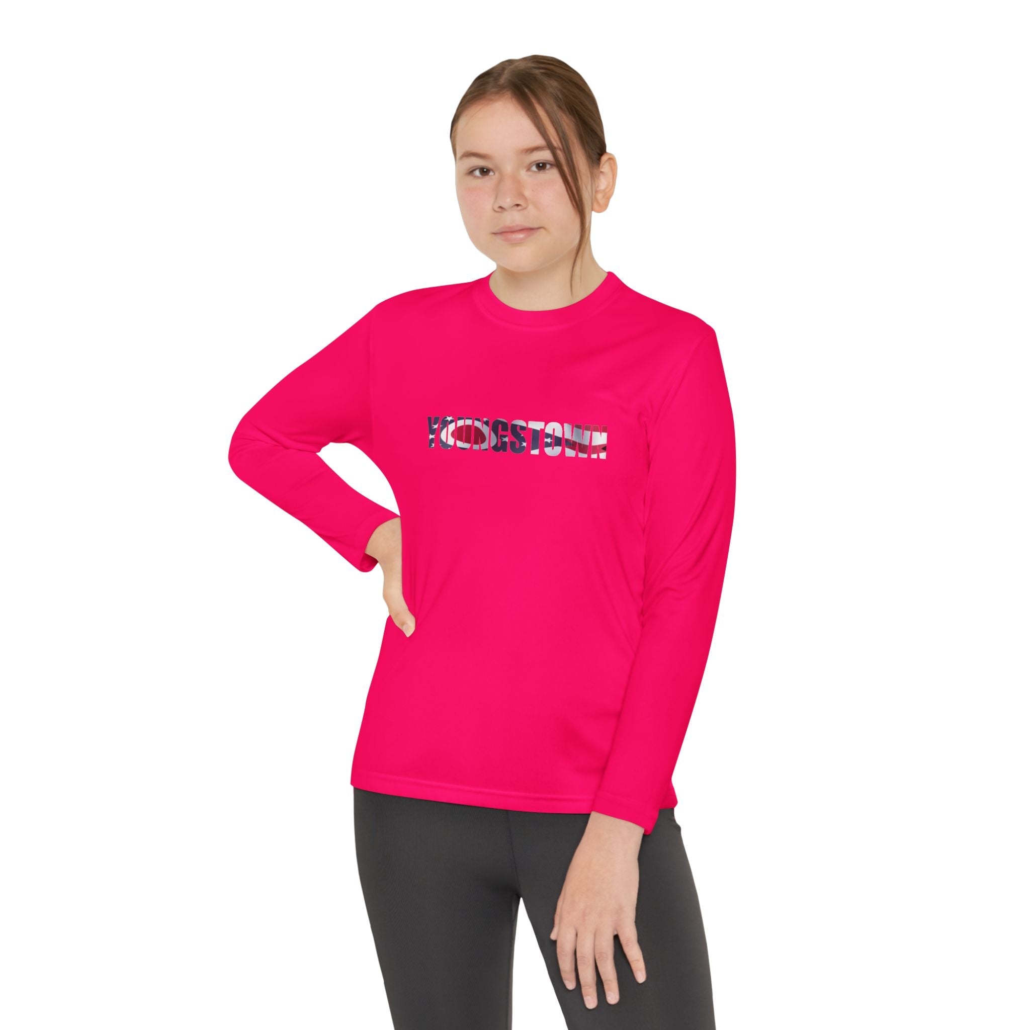 Ohio Flag Youth Long Sleeve Tee — Youngstown Text Graphic - 314 Originals