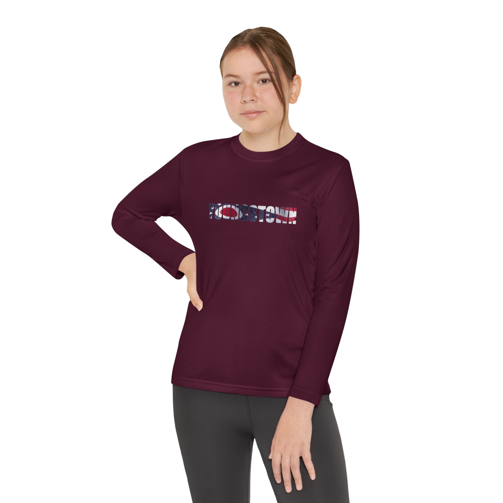Ohio Flag Youth Long Sleeve Tee — Youngstown Text Graphic - 314 Originals