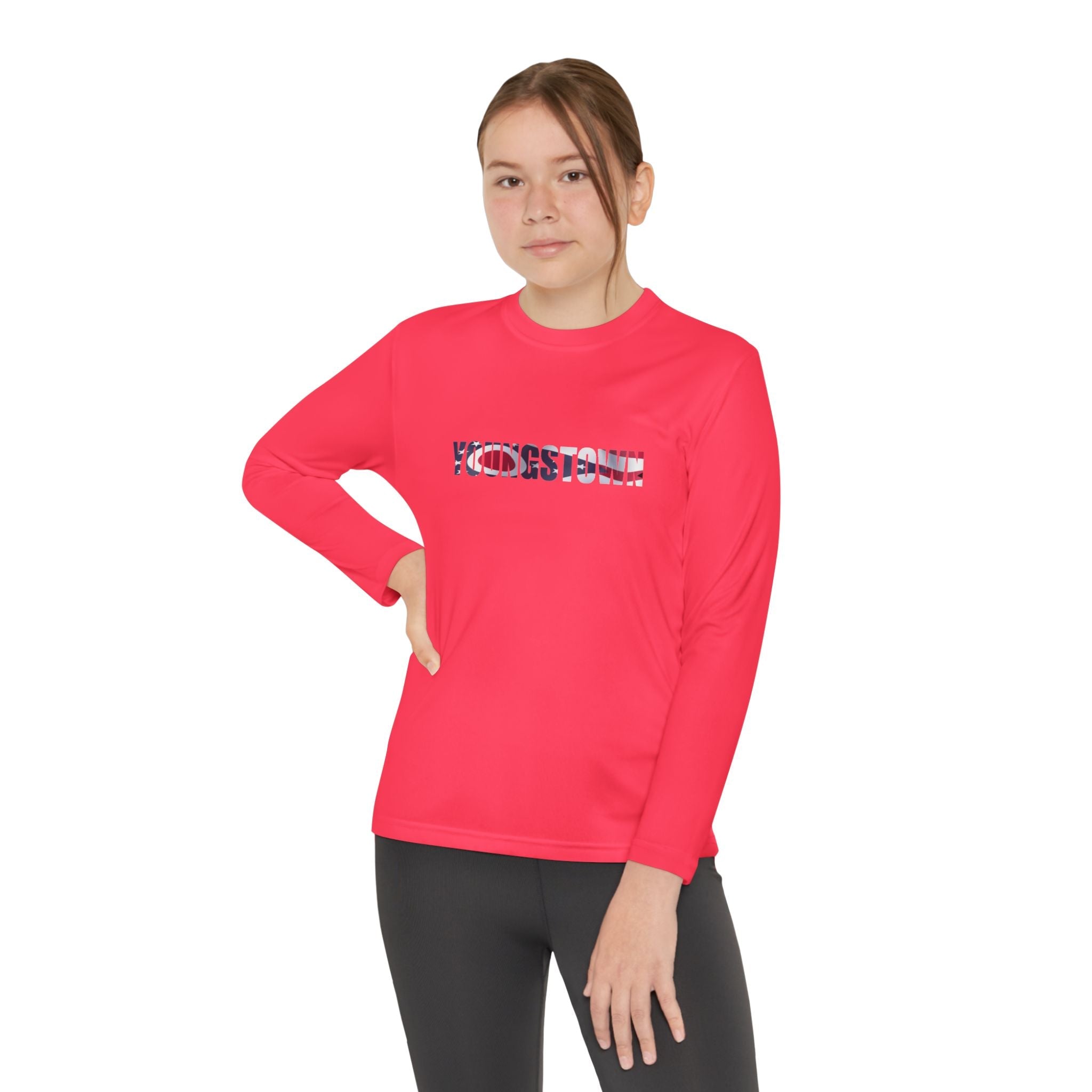 Ohio Flag Youth Long Sleeve Tee — Youngstown Text Graphic - 314 Originals