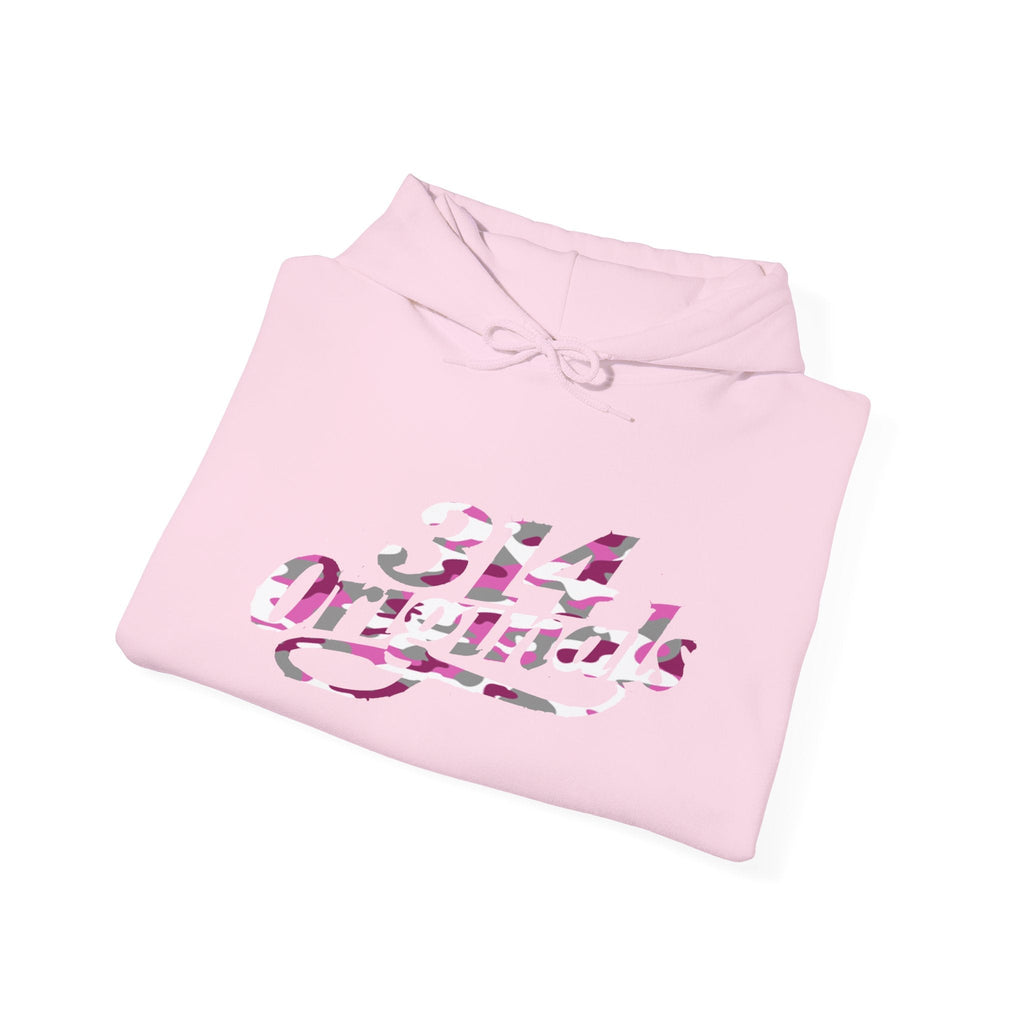Pink Camo '314' Script Hoodie — City Pride Casual Pullover - 314 Originals
