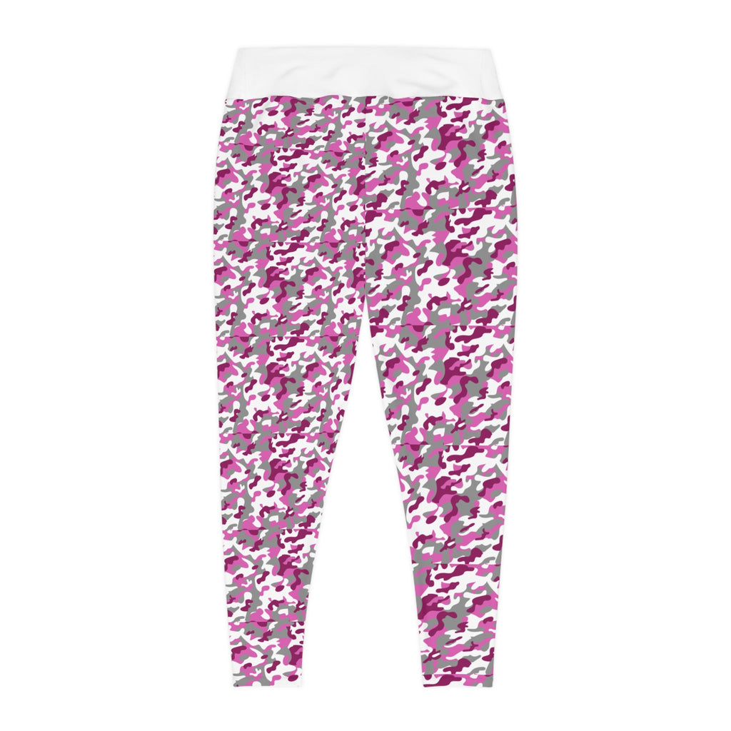 Pink Camo Plus Size Leggings — Subtle Side Script Graphic, Comfortable Everyday Activewear - 314 Originals
