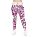 Pink Camo Plus Size Leggings — Subtle Side Script Graphic, Comfortable Everyday Activewear - 314 Originals