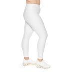 Plus Size Leggings — White High-Waist Leggings with Blue Script '314 Originals' Side Print - 314 Originals