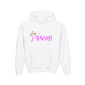Princess Hoodie — Pink Script with Floral Tiara, Cute Kids Pullover - 314 Originals