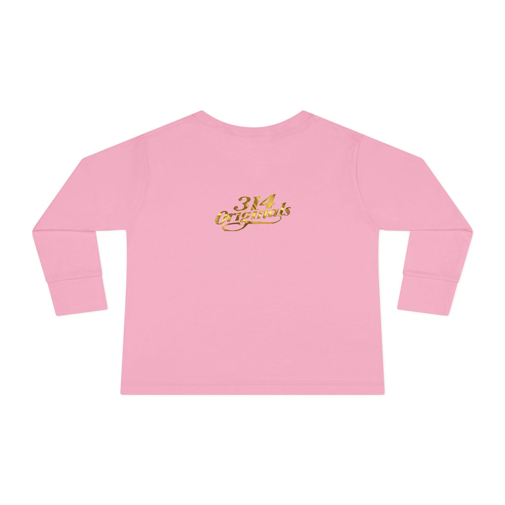 "Princess" Script Top with Gold Crown-Toddler Long Sleeve Tee - 314 Originals